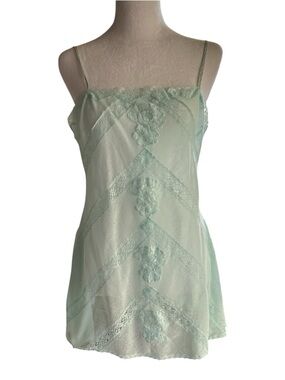 Victoria's Secret Mint Green Lace Chemise Slip Dress